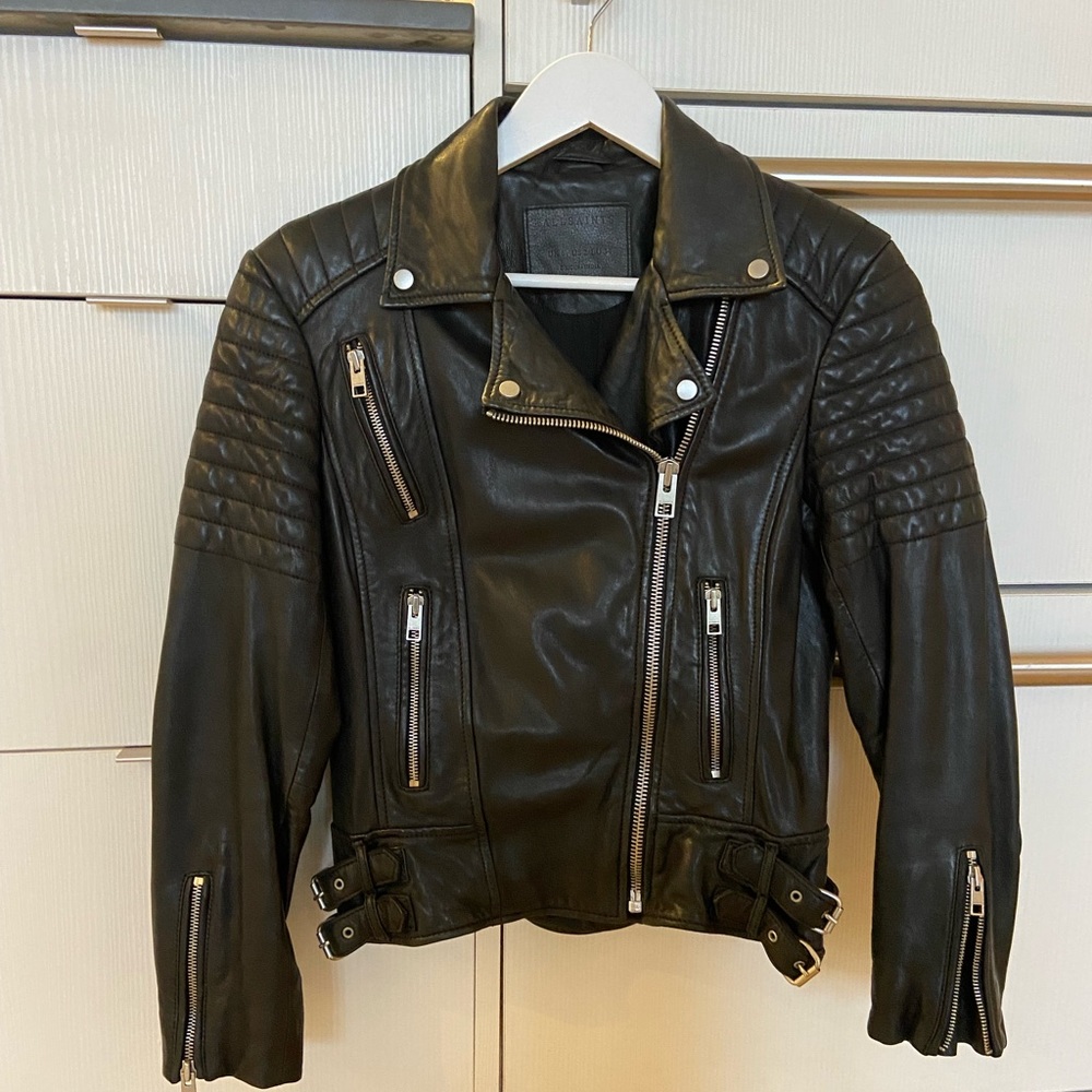 All Saints leather Moto Jacket - Sz 2 (XS/S)